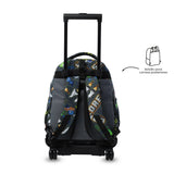 Mochila Escolar Grande Con Ruedas Desmontable Tiza Gamer Retro Talla L - Totto