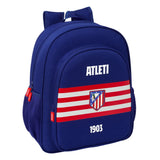 Mochila escolar mediana Atletico de Madrid Escudo 3D Safta adaptable a carro disponible en papeleria en Badajoz

