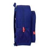 Mochila Escolar Mediana Atco. Madrid Escudo 3D Mochila Junior Adaptable a Carro Doble Compartimento Atlético de Madrid - Safta