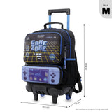 Mochila Escolar Mediana Con Ruedas Rue Bomper Game Zone Vortex Talla M - Totto