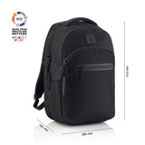 Mochila Escolar Grande Negra Triple Oslo Reciclada Raw - Miquel Rius