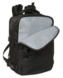 Mochila Escolar Grande Real Madrid de Viaje Cabina Portatil 15, 6'' Real Madrid Negra - Safta