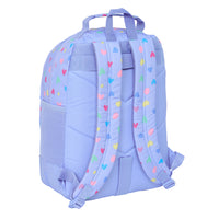 Mochila Escolar Grande Tres Compartimentos Benetton Lila Adaptable a Carro Talla L - Safta