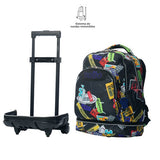 Mochila Escolar Grande Con Ruedas Totto Desmontable Sticky Pegatinas - Modelo Tiza - Carro Desmontable Talla L - Totto