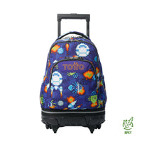 Mochila Escolar Grande Con Ruedas Totto Desmontable Space Blue Pixel - Modelo Tiza - Carro Desmontable Talla L - Totto