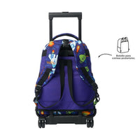 Mochila Escolar Grande Con Ruedas Totto Desmontable Space Blue Pixel - Modelo Tiza - Carro Desmontable Talla L - Totto