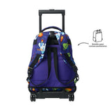 Mochila Escolar Grande Con Ruedas Totto Desmontable Space Blue Pixel - Modelo Tiza - Carro Desmontable Talla L - Totto