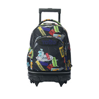 Mochila Escolar Grande Con Ruedas Totto Desmontable Sticky Pegatinas - Modelo Tiza - Carro Desmontable Talla L - Totto