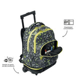 Mochila Escolar Grande Con Ruedas Totto Desmontable Texgrunge Grafitti - Modelo Tiza - Carro Desmontable Talla L - Totto