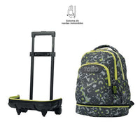 Mochila Escolar Grande Con Ruedas Totto Desmontable Texgrunge Grafitti - Modelo Tiza - Carro Desmontable Talla L - Totto