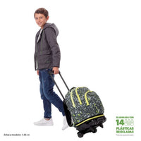 Mochila Escolar Grande Con Ruedas Totto Desmontable Texgrunge Grafitti - Modelo Tiza - Carro Desmontable Talla L - Totto