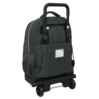 Mochila Escolar Grande Con Ruedas Real Madrid Tercera Equipación - Mochila Doble Compartimento Carro Quita Y Pon Real Madrid Tercera Equipación - Mochila Real Madrid Gris Con Carro Desmontable - Safta