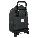 Mochila Escolar Grande Con Ruedas Real Madrid Tercera Equipación - Mochila Doble Compartimento Carro Quita Y Pon Real Madrid Tercera Equipación - Mochila Real Madrid Gris Con Carro Desmontable - Safta