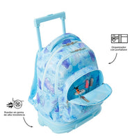 Mochila Escolar Grande Con Ruedas Totto Desmontable Polar Gamer Azul Mandos - Modelo Tiza - Carro Desmontable Talla L - Totto