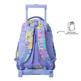 Mochila Escolar Grande Con Ruedas Totto Desmontable Grafily Flores y Corazones Pastel - Modelo Tiza - Carro Desmontable Talla L - Totto