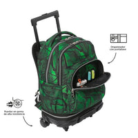 Mochila Escolar Grande Con Ruedas Totto Desmontable Jhony Jungle - Modelo Tiza - Carro Desmontable Talla L - Totto