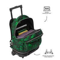 Mochila Escolar Grande Con Ruedas Totto Desmontable Jhony Jungle - Modelo Tiza - Carro Desmontable Talla L - Totto