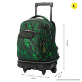 Mochila Escolar Grande Con Ruedas Totto Desmontable Jhony Jungle - Modelo Tiza - Carro Desmontable Talla L - Totto