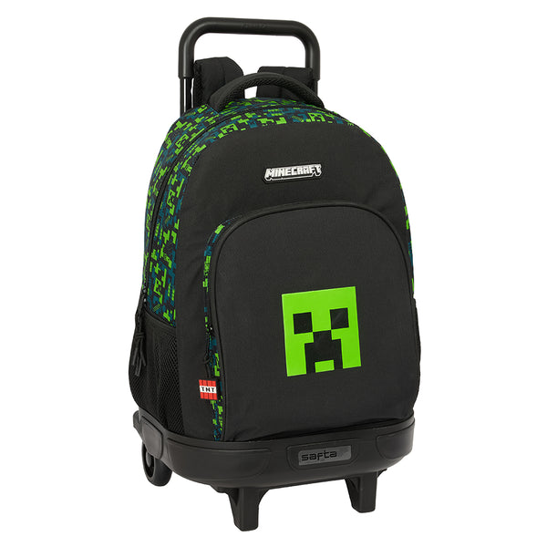 Mochila Escolar Grande Con Ruedas  Minecraft TNT - Mochila Doble Compartimento Con Carro De Quita Y Pon  Minecraft TNT  - Mochila  Minecraft TNT  Con Ruedas  - Safta