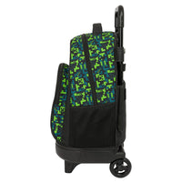 Mochila Escolar Grande Con Ruedas Minecraft TNT - Mochila Doble Compartimento Con Carro De Quita Y Pon Minecraft TNT - Mochila Minecraft Con Ruedas  - Safta