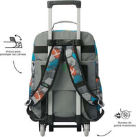 Mochila Escolar Grande Con Ruedas Multisport As Del Deporte Rue Bomper Renglones Talla L - Totto