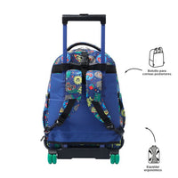 Mochila Escolar Grande Con Ruedas Totto Desmontable Tello Soles y Planetas - Modelo Tiza - Carro Desmontable Talla L - Totto