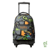 Mochila Escolar Grande Con Ruedas Truck 2 Coches TT Rue Bomper Renglones Talla L - Totto