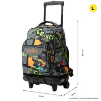 Mochila Escolar Grande Con Ruedas Truck 2 Coches TT Rue Bomper Renglones Talla L - Totto