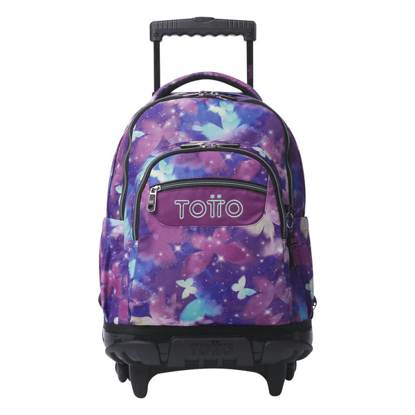 Mochila Escolar Grande Con Ruedas Glitter - Star Butterfly Renglones Talla L - Totto