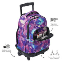 Mochila Escolar Grande Con Ruedas Glitter - Star Butterfly Renglones Talla L - Totto