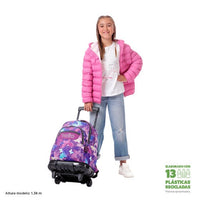 Mochila Escolar Grande Con Ruedas Glitter - Star Butterfly Renglones Talla L - Totto