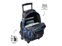 Mochila Escolar Grande Con Ruedas Zord Robot Gigante Bomper Renglones Talla L - Totto