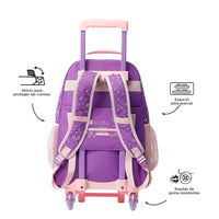 Mochila Escolar Grande Con Ruedas Unispace Unicornio Brillante Bomper Talla L - Totto