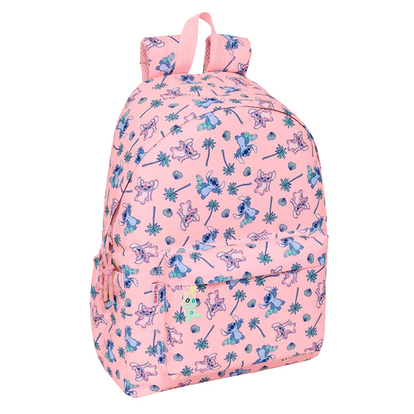 Mochila Escolar Grande Dos Compartimentos Stitch Beach Mochila Para Portátil 14.1" Talla L - Safta
