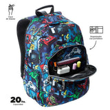 Mochila Escolar Grande Gamertag Gamers Retro - Totto