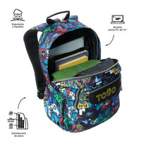 Mochila Escolar Grande Gamertag Gamers Retro - Totto