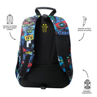 Mochila Escolar Grande Gamertag Gamers Retro - Totto
