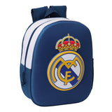 Mochila Preescolar Real Madrid 3D Azul Marino Escudo - Mochila De Guardería Real Madrid Escudo 3D - Mochila Infantil Escolar Real Madrid - Safta