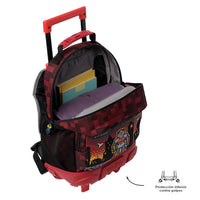 Mochila Escolar Mediana Con Ruedas Rue Bomper Digibot Gamers Consolas Talla M - Totto