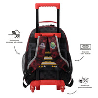 Mochila Escolar Mediana Con Ruedas Rue Bomper Digibot Gamers Consolas Talla M - Totto