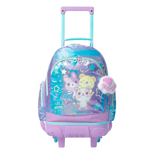Mochila Escolar Mediana Con Ruedas Rue Bomper Friends Animalitos Simpáticos Talla M - Totto