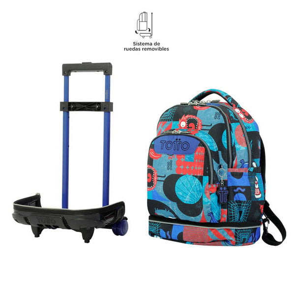 Mochila Escolar Grande Con Ruedas Totto Desmontable Flores Hawaianas - – Be  To Be Menacho