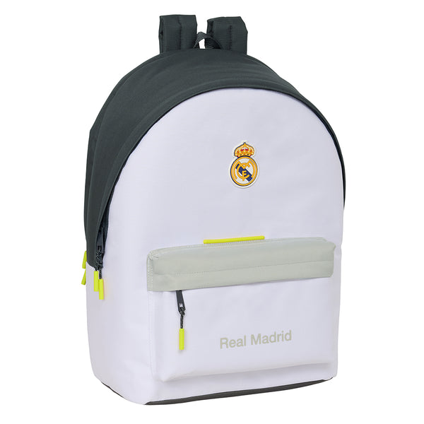 Mochila Escolar Grande Real Madrid Primera Equipación - Mochila Escolar Doble Para Portátil 15,6" + Usb Real Madrid Equipación 24/25 Dos Compartimentos - Safta