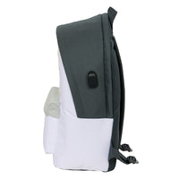 Mochila Escolar Grande Real Madrid Primera Equipación - Mochila Escolar Doble Para Portátil 15,6" + Usb Real Madrid Equipación 24/25 Dos Compartimentos - Safta