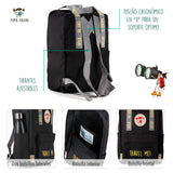 Mochila Para Viajeros Saludos del Mundo Color Negro ¡Viájame! Inglés - Pepita Viajera