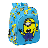 Mochila Escolar Pequeña MINIONS "MINIONSTATIC" Adaptable A Carro Talla S - Safta