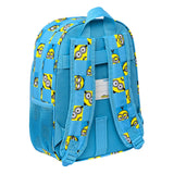 Mochila Escolar Pequeña MINIONS "MINIONSTATIC" Adaptable A Carro Talla S - Safta