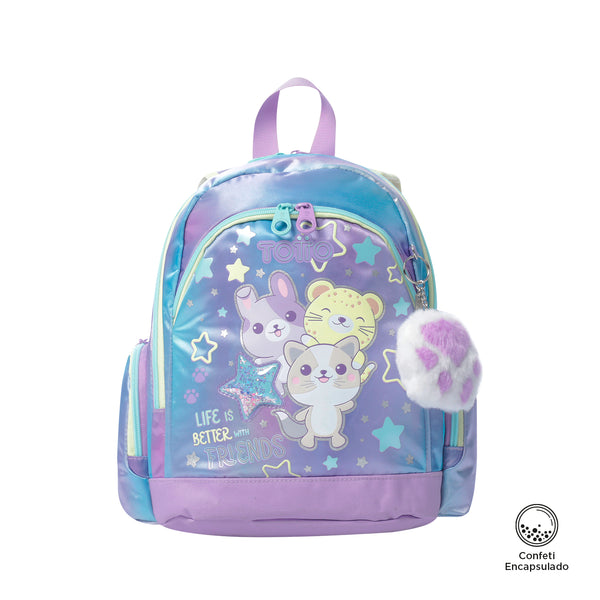 Mochila Escolar Pequeña Friends Gatos Talla S - Totto