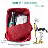 Mochila Para Viajeros Saludos del Mundo Color Rojo Inglés - Pepita Viajera
