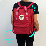 Mochila Para Viajeros Saludos del Mundo Color Rojo Inglés - Pepita Viajera